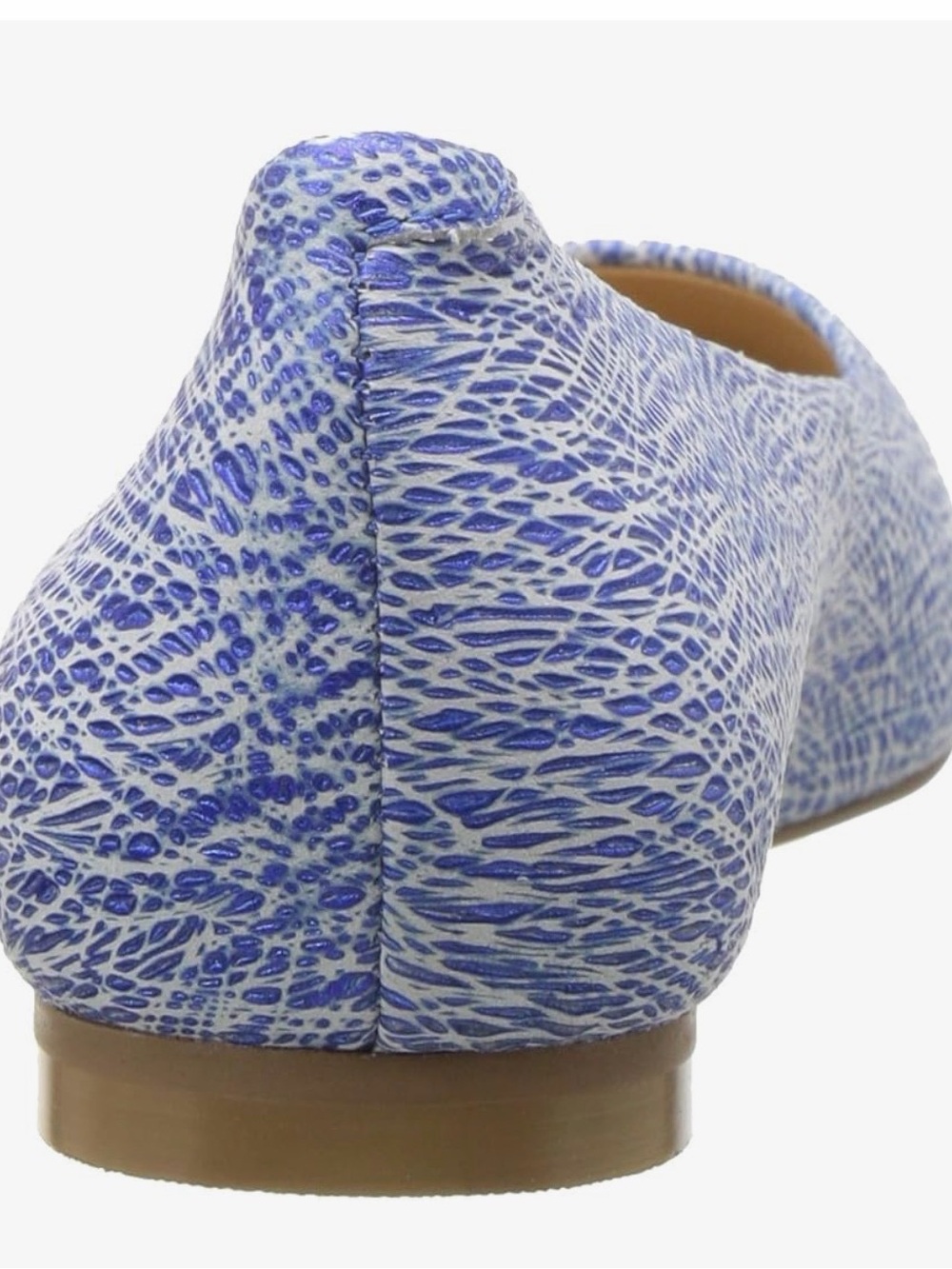 Trotters Estee Blue Textured Pointed-Toe Flat in 9.5WW - Picture 3 of 7